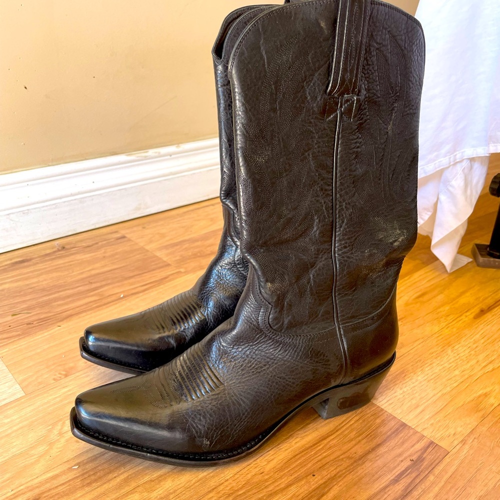 Charlie horse leather black boots 8 1/2 EE